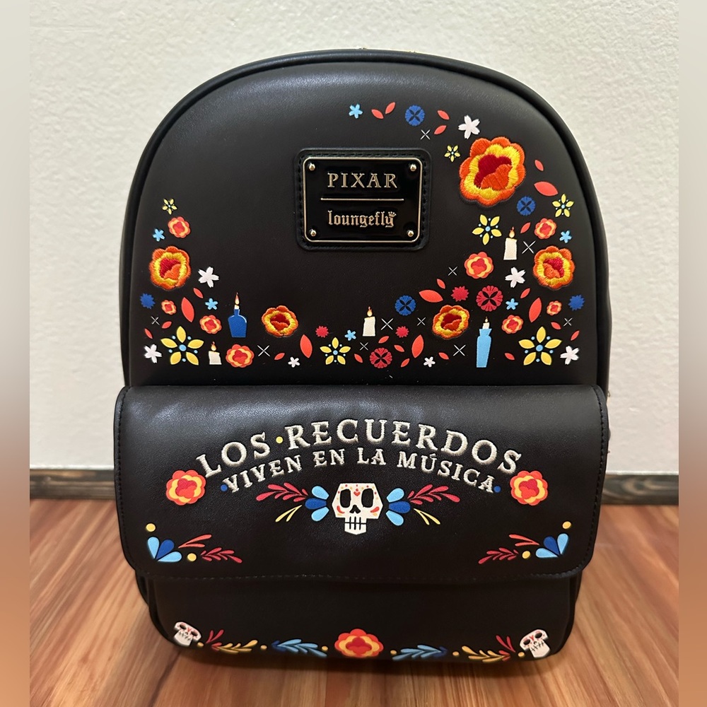 NWT Loungefly Disney Pixar Coco floral embroidered backpack - Picture 2 of 5